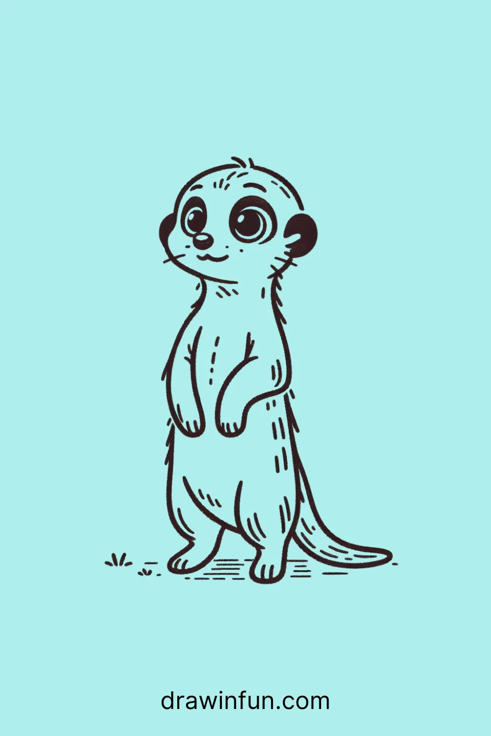 A meerkat standing on its hind legs easy drawing