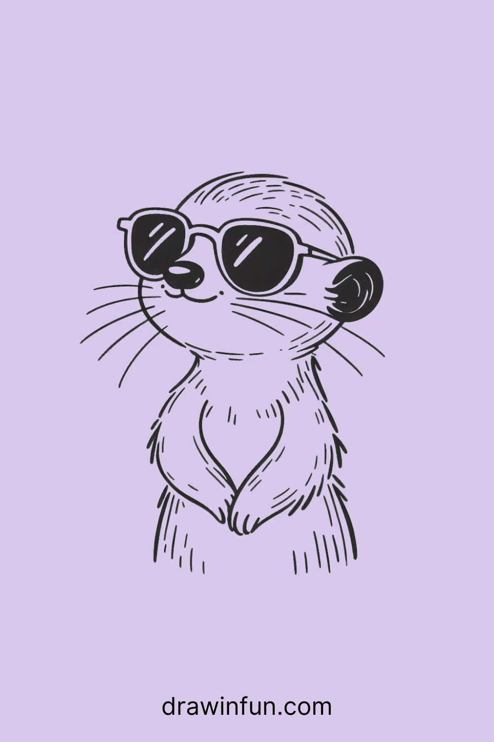 A meerkat with sunglasses easy drawing