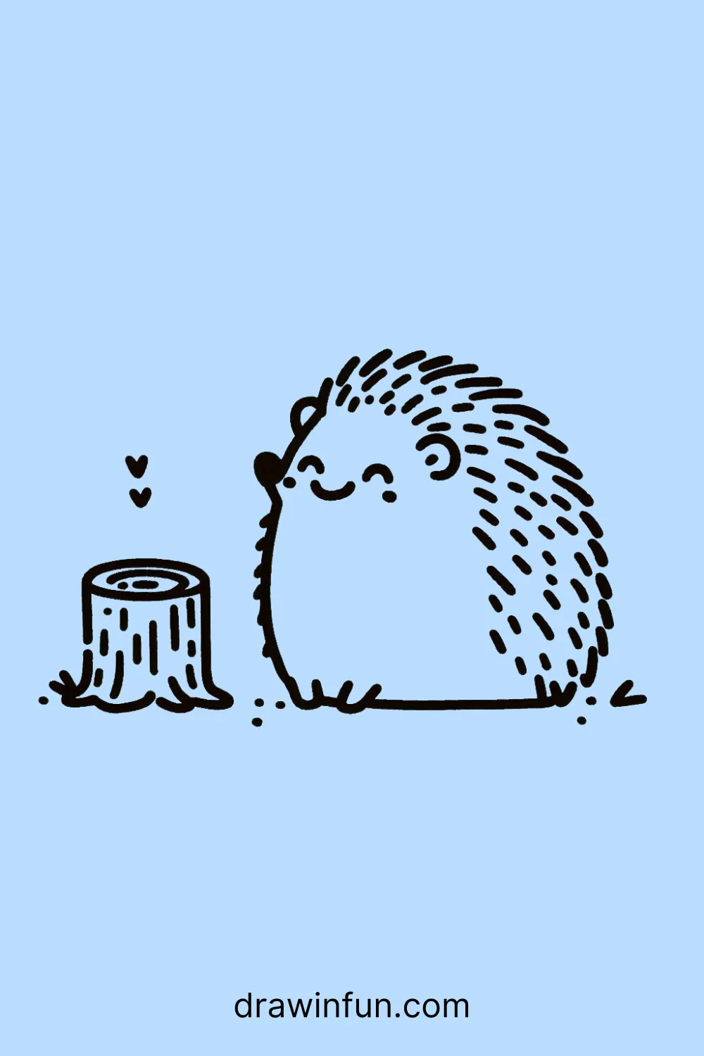 A smiling hedgehog easy drawing