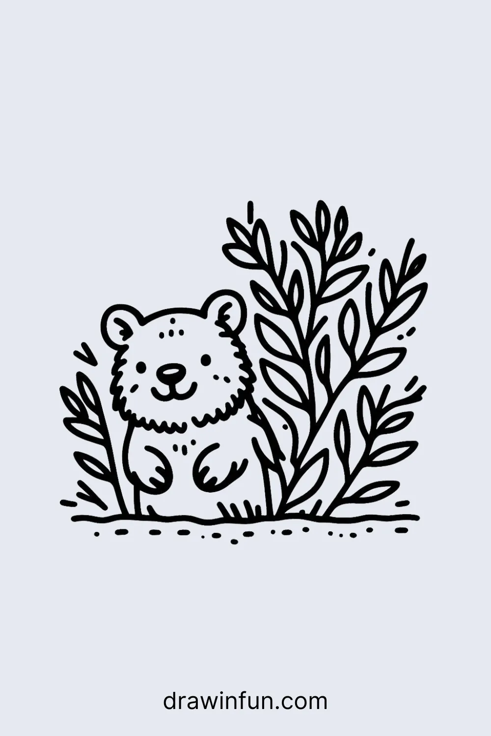 A wombat peeking out easy drawing