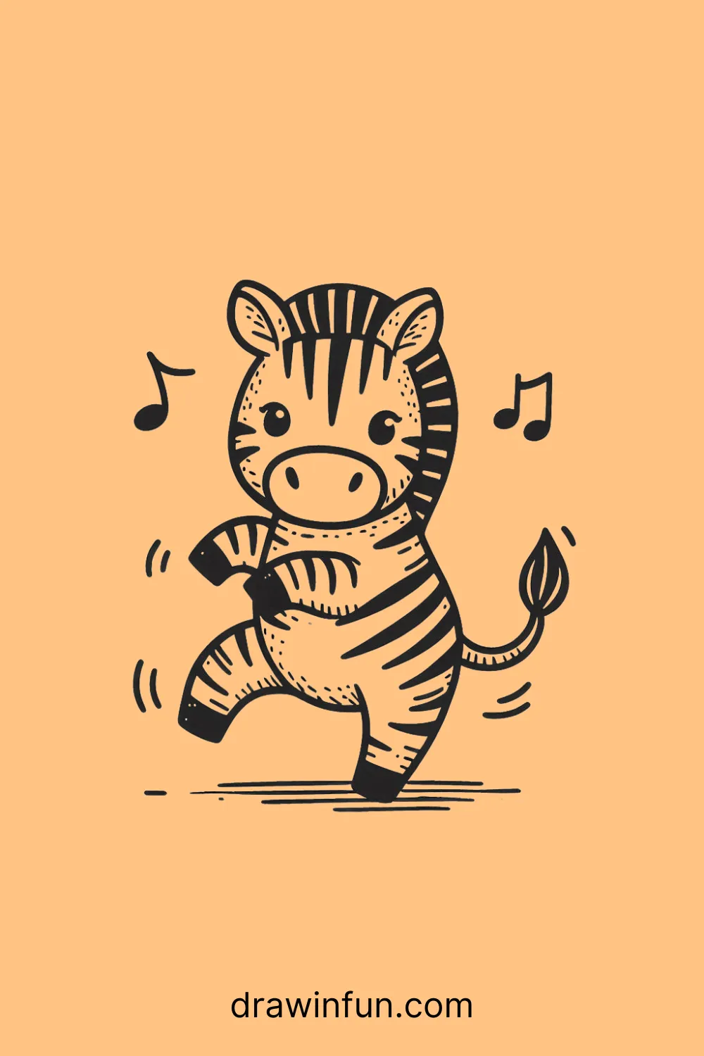 A zebra dancing in the rain easy drawing