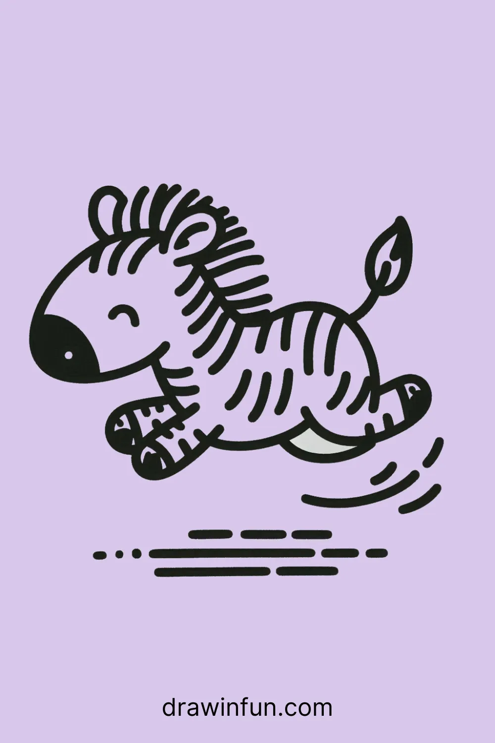 A zebra jumping over a log easy drawing