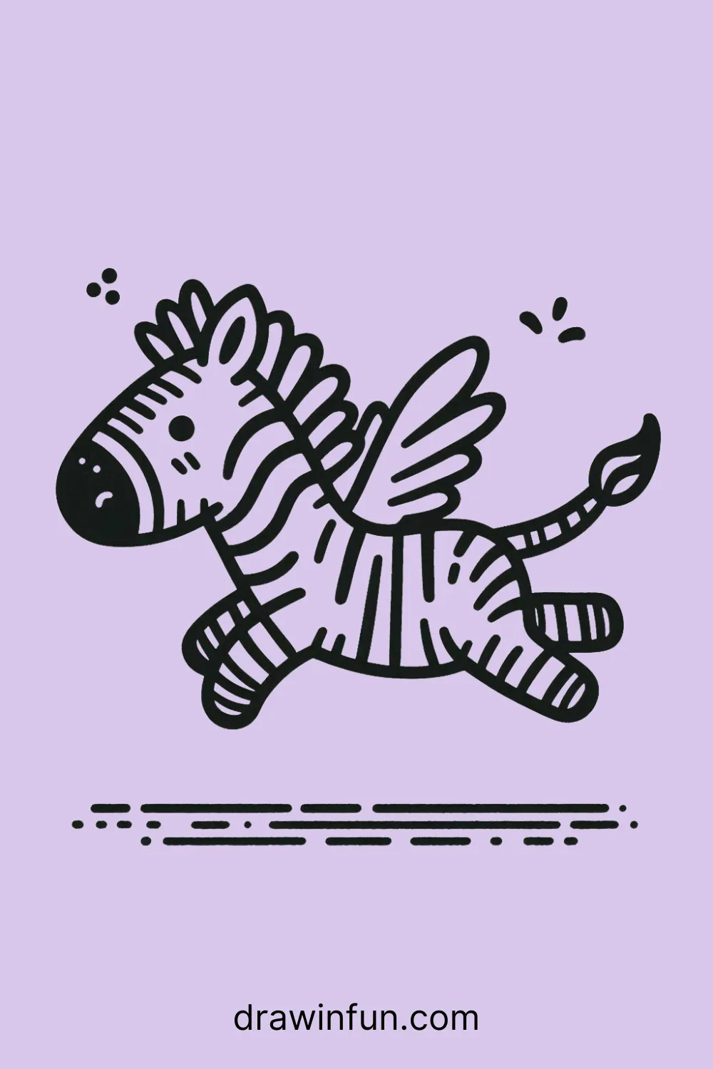 A zebra jumping over a log easy drawing