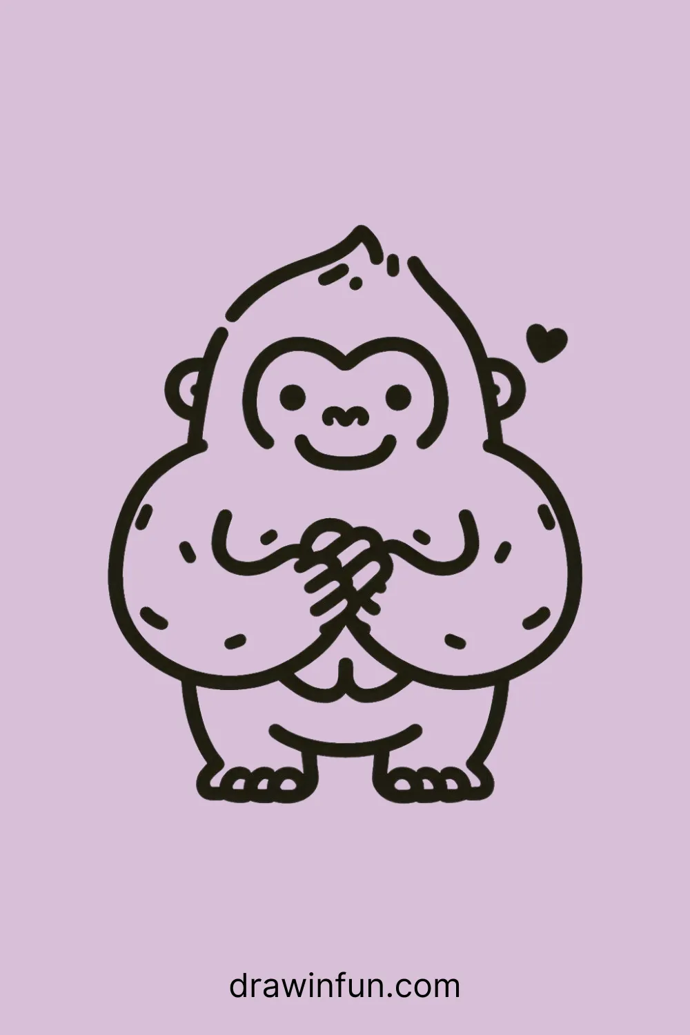 Gorilla clapping hands easy drawing