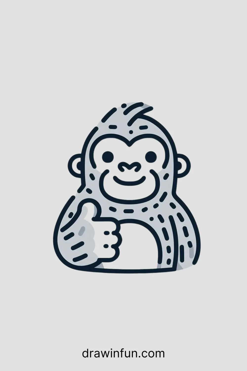 Gorilla giving a thumbs up easy drawing