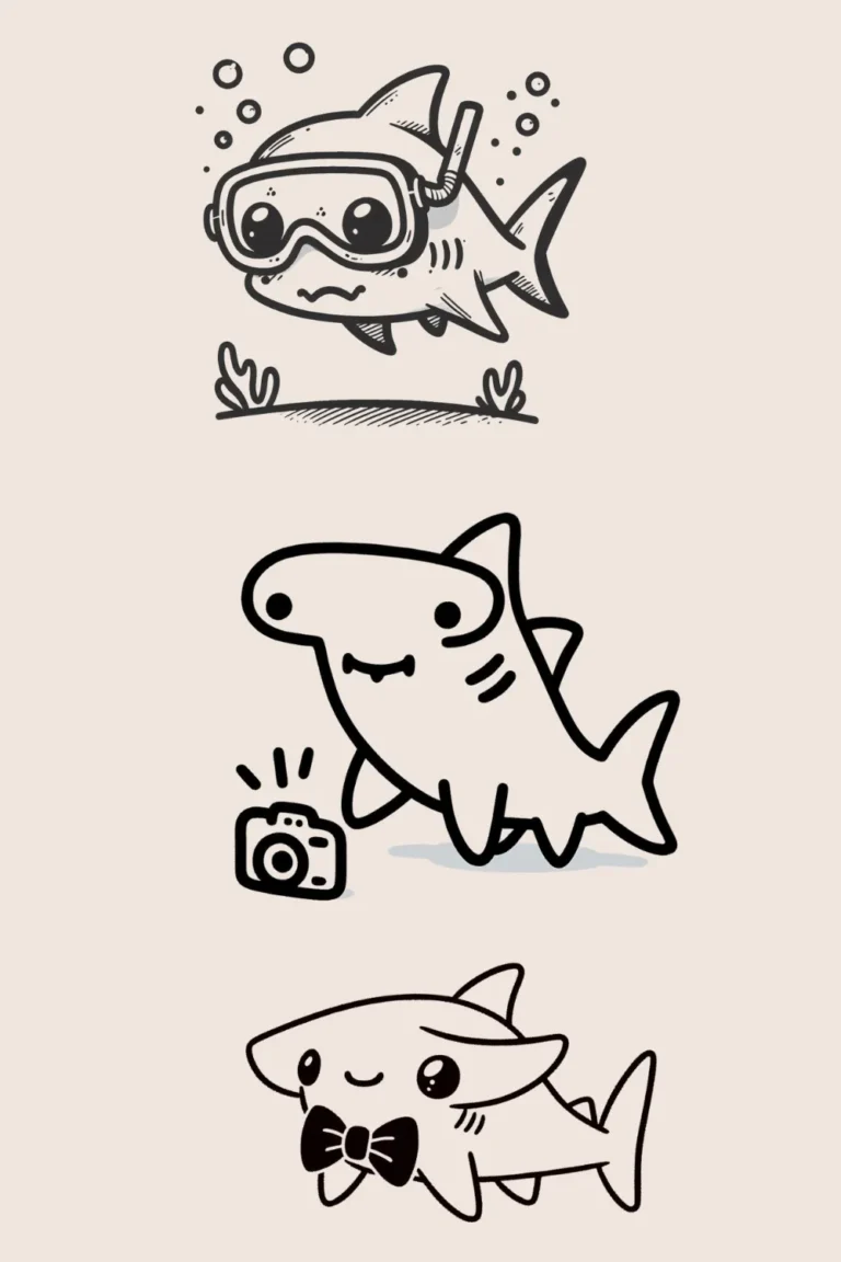 Hammerhead shark cute drawing