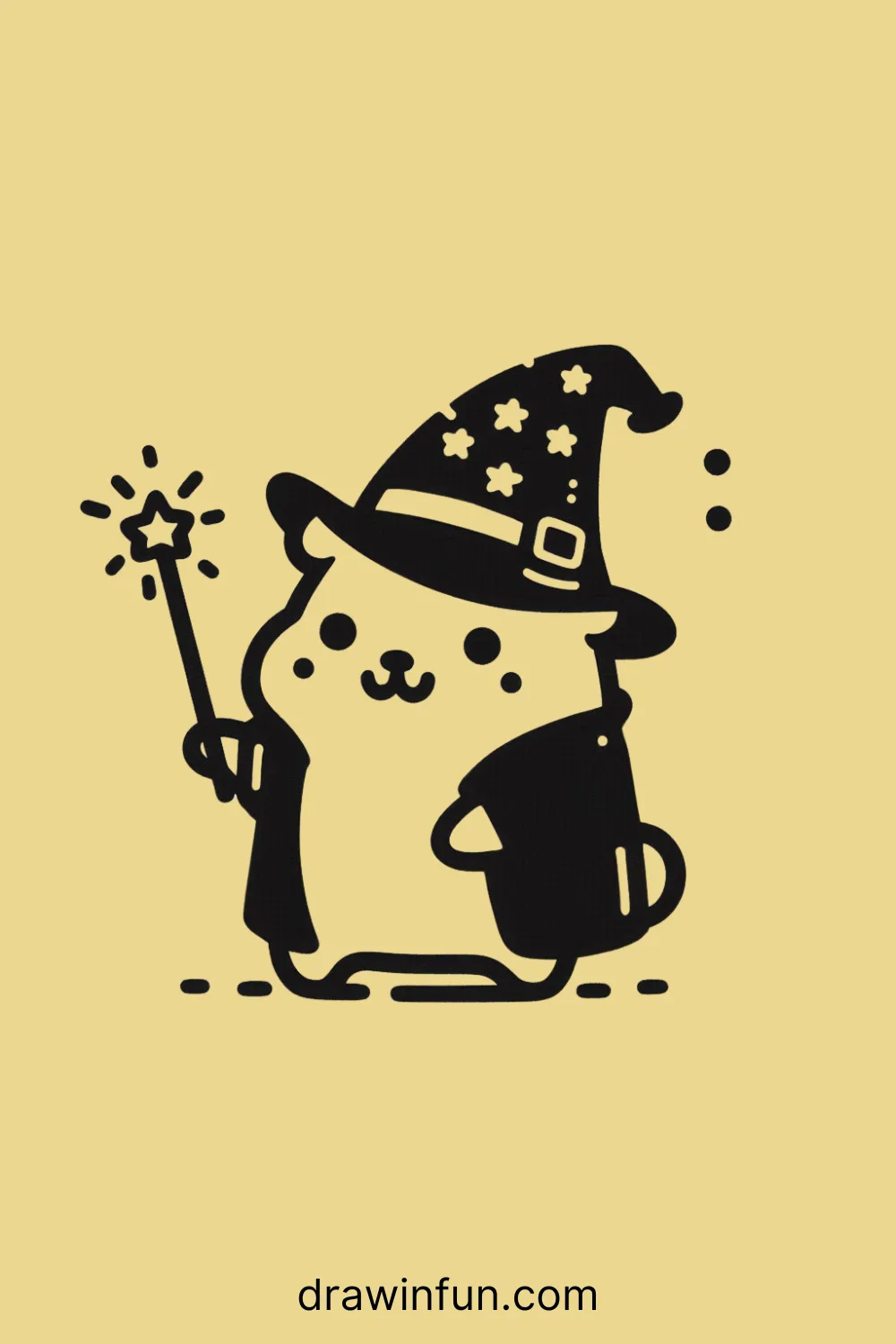 Hamster as a wizard easy drawing