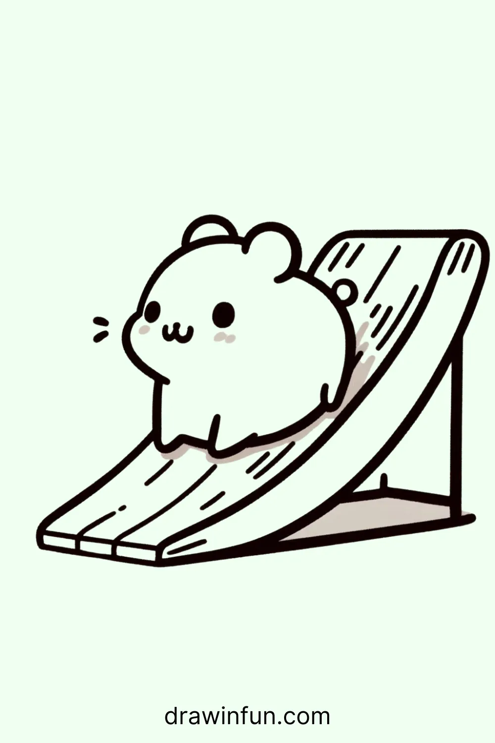 Hamster sliding down a ramp easy drawing