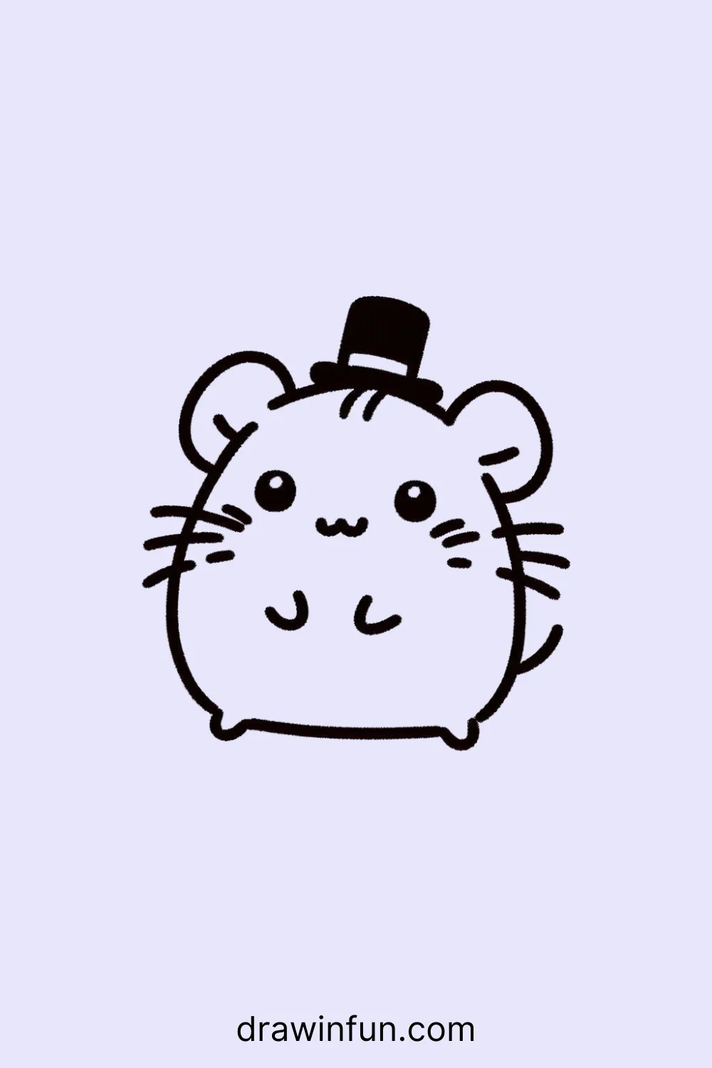 Hamster wearing a tiny hat easy drawing