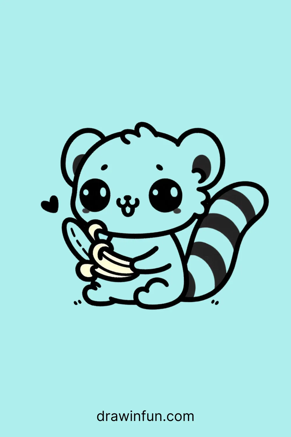 Lemur holding a banana easy drawing