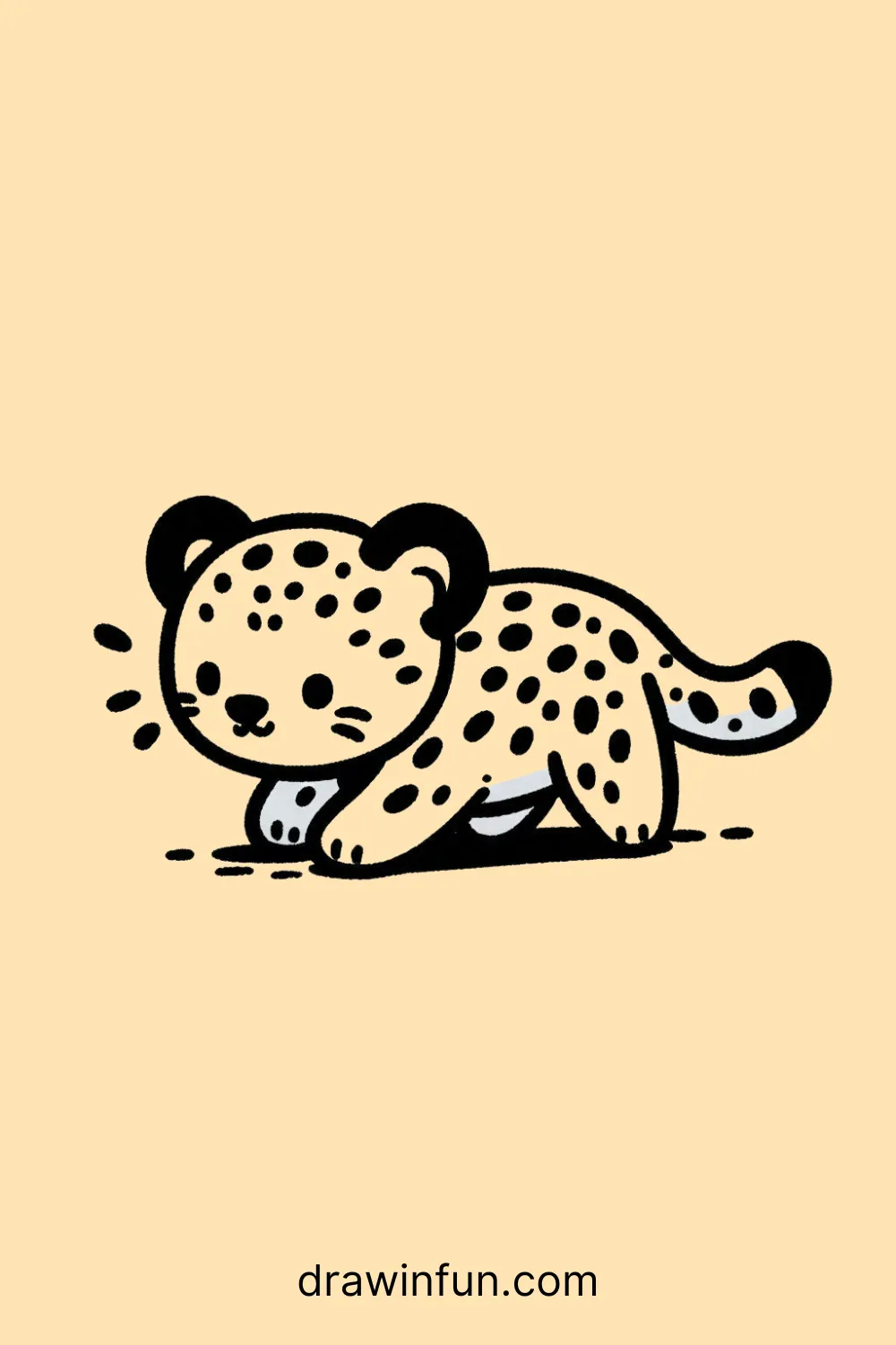 Leopard Prowling easy drawing