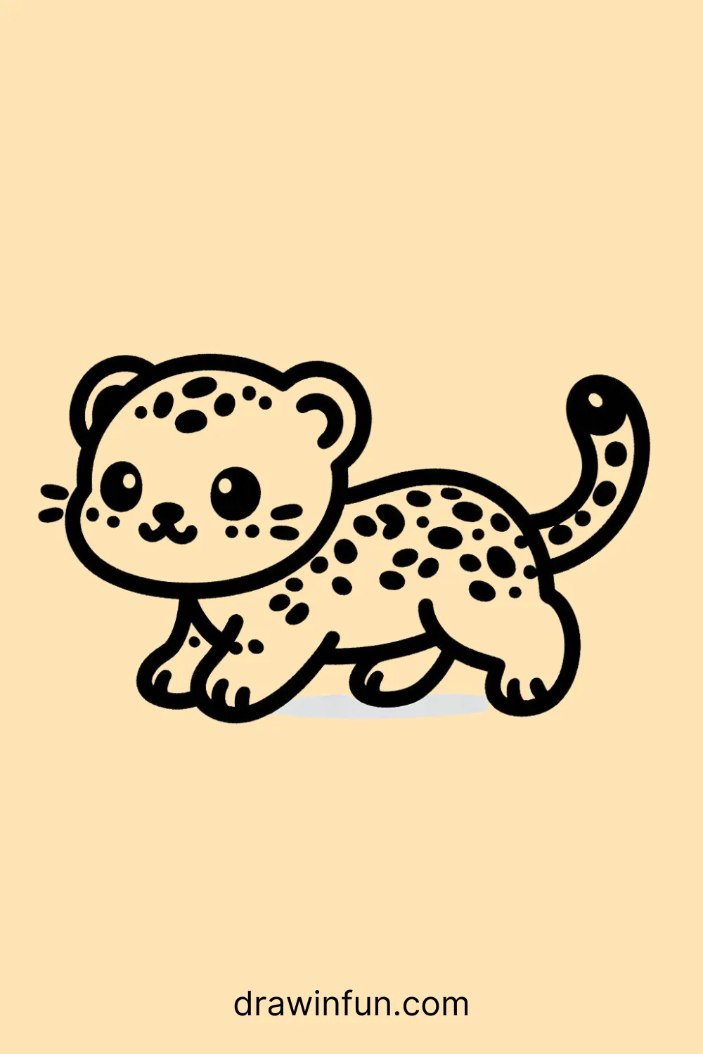 Leopard Prowling easy drawing