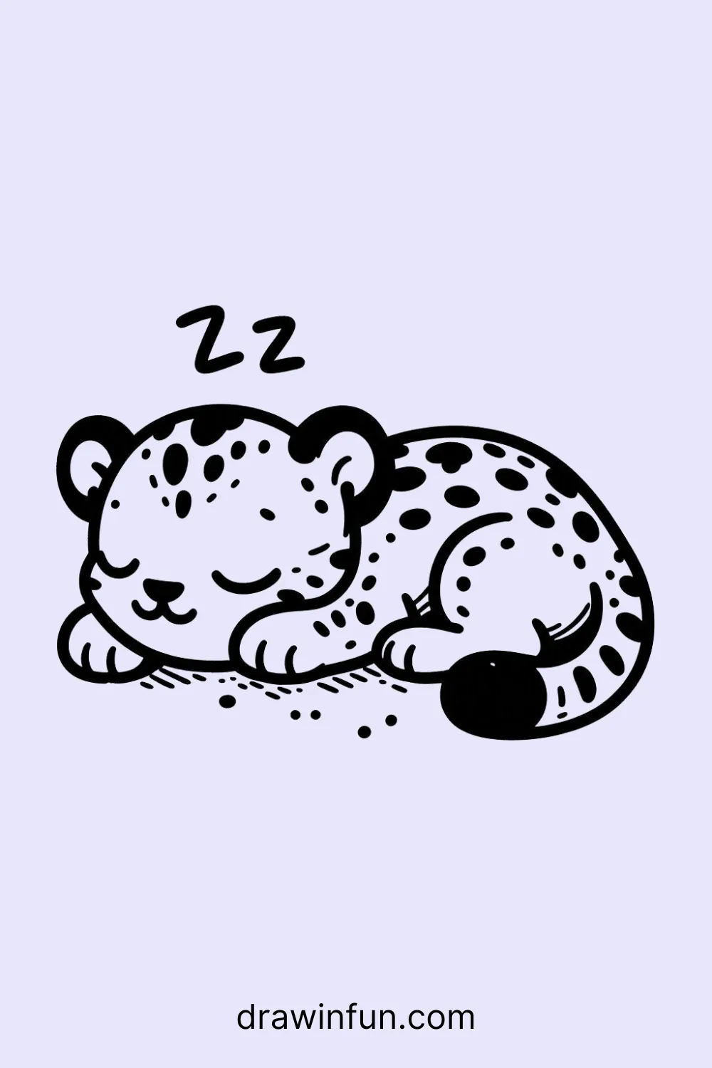 Leopard Sleeping easy drawing