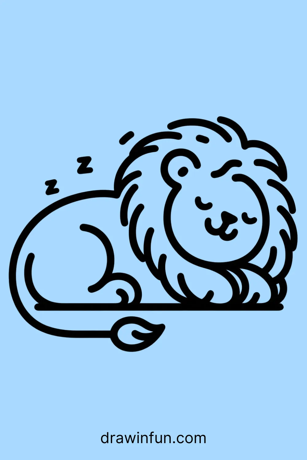 Lion Sleeping easy drawing