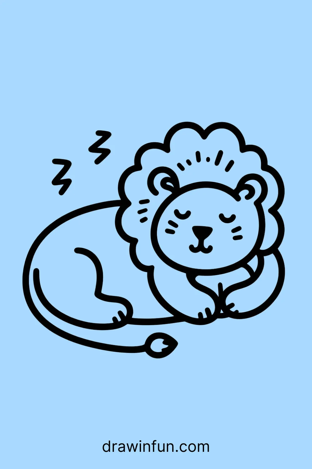 Lion Sleeping easy drawing