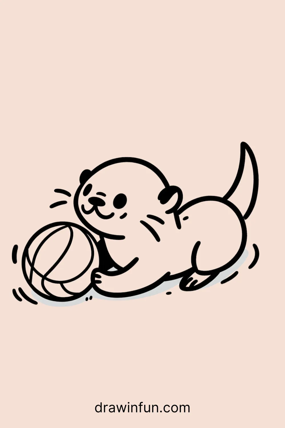 Otter Playing with a Ball easy drawing