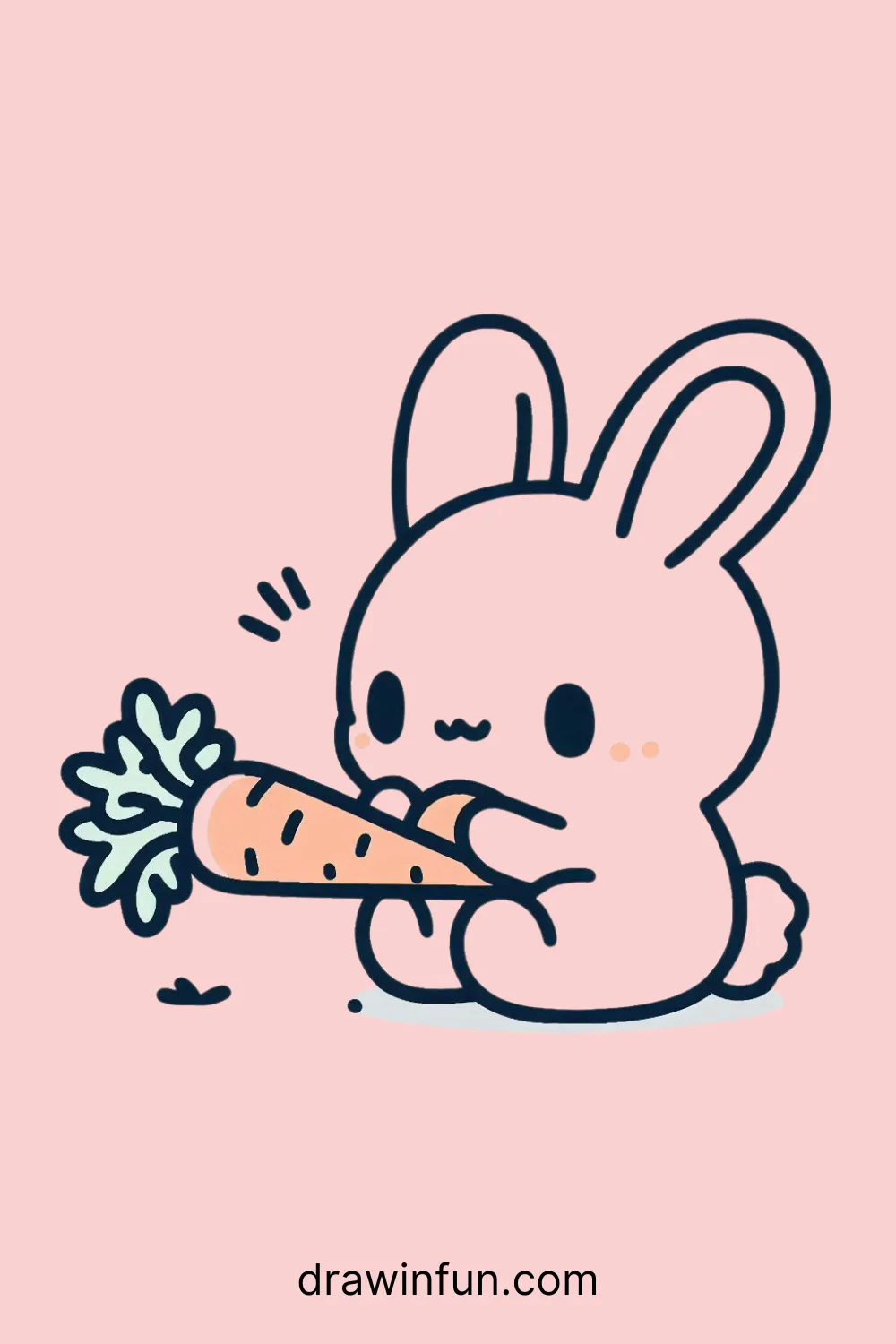 Rabbit Eating a Carrot easy drawing