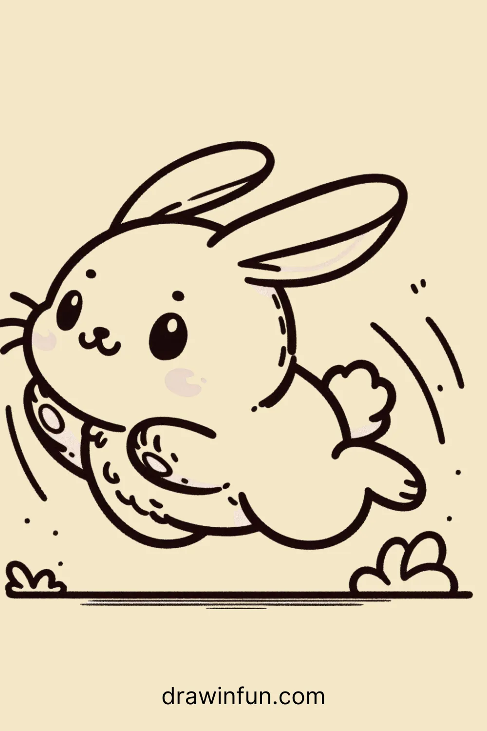 Rabbit Jumping easy drawing