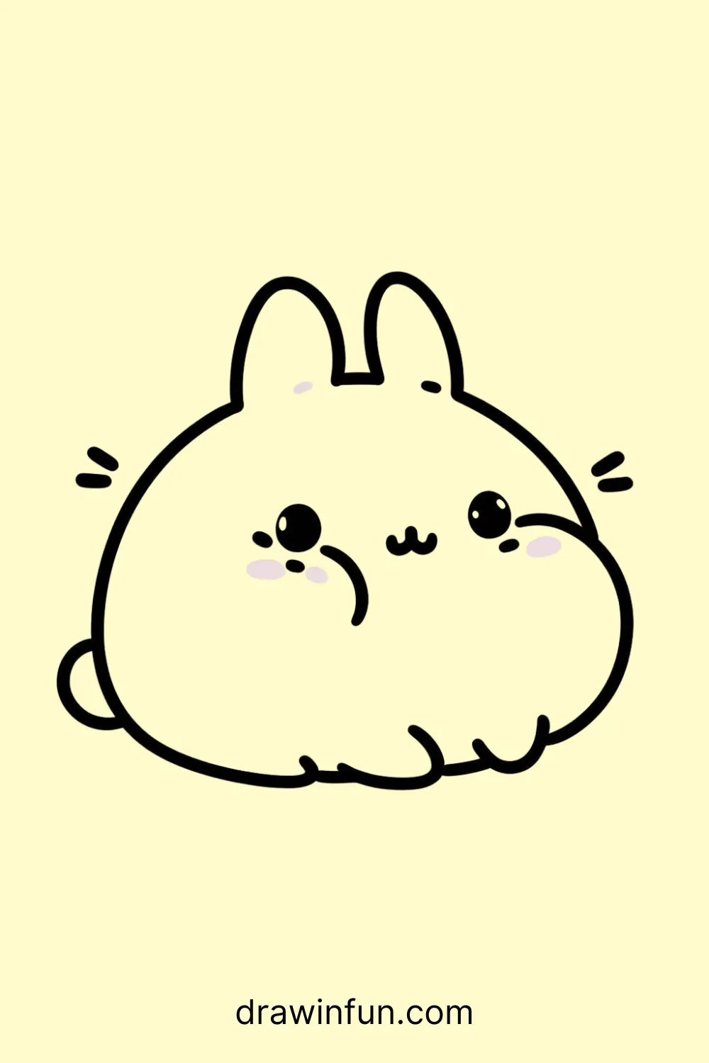 Rabbit with a Chubby Cheeks easy drawing