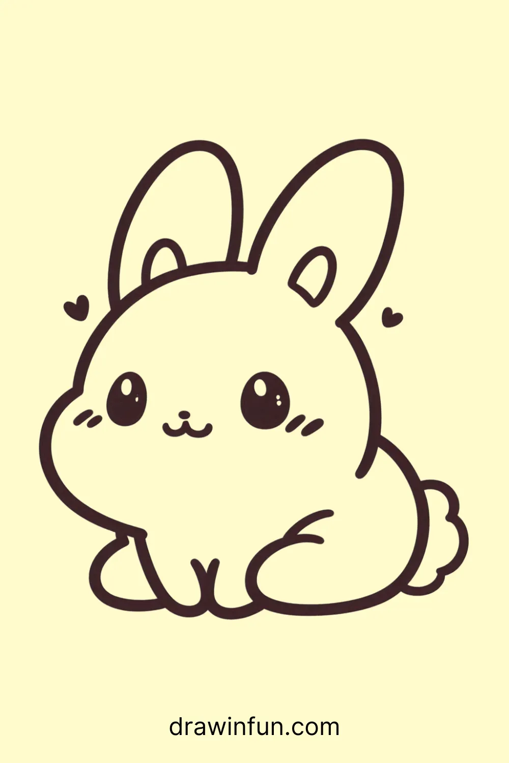 Rabbit with a Chubby Cheeks easy drawing