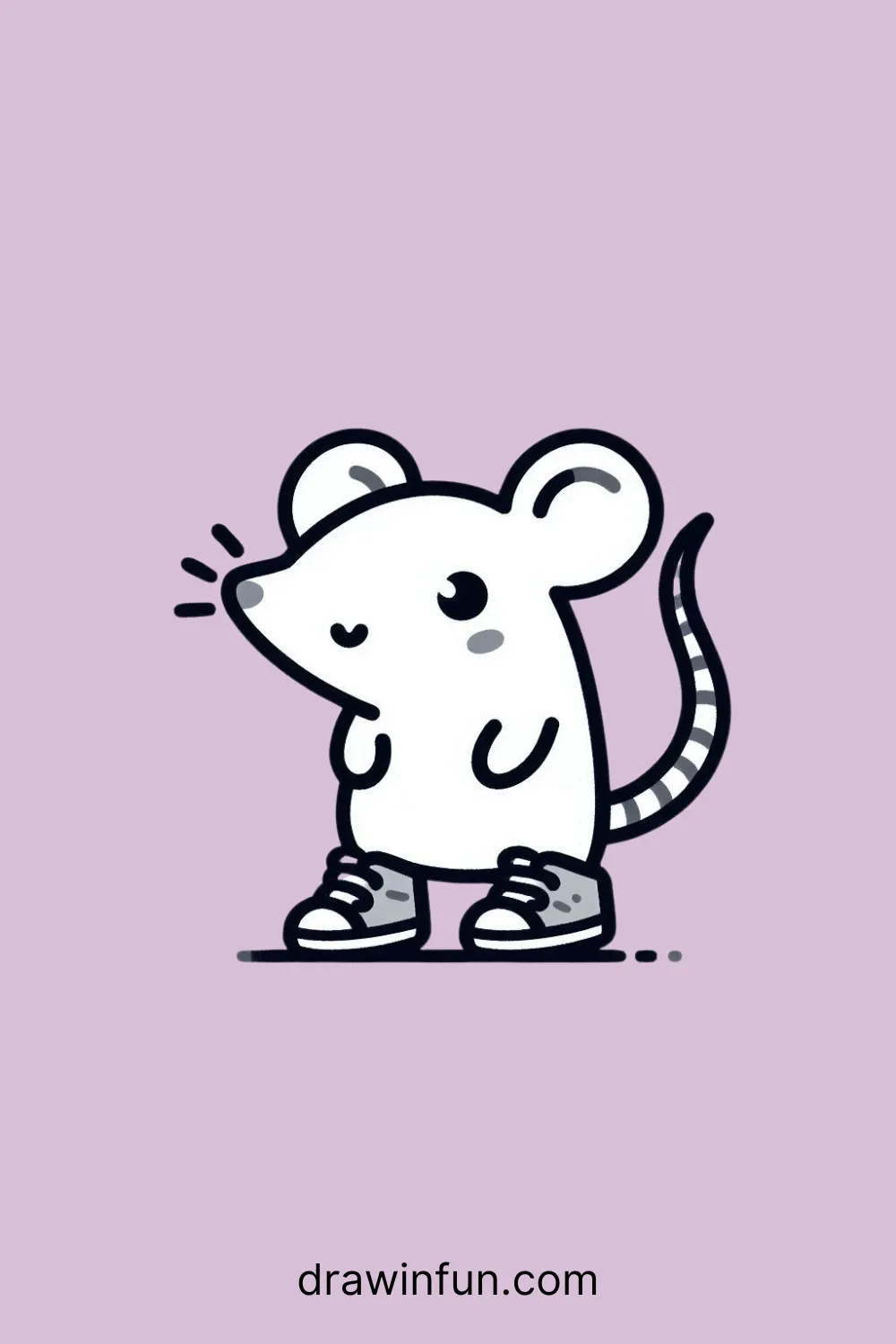 Rat wearing a pair of shoes easy drawing