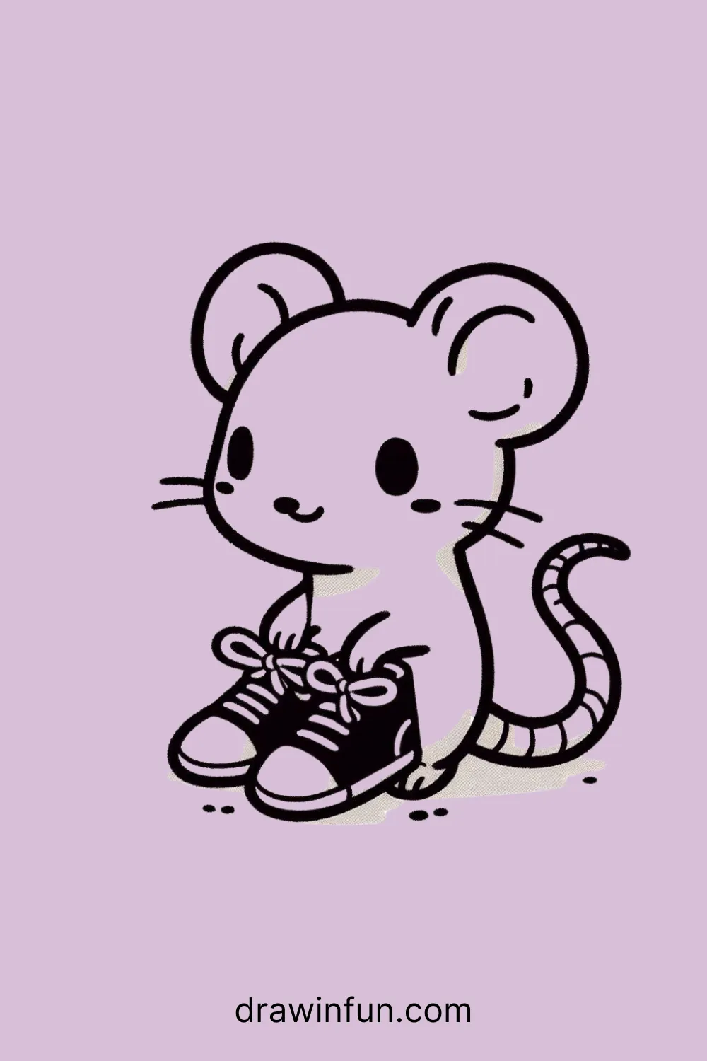 Rat wearing a pair of shoes easy drawing