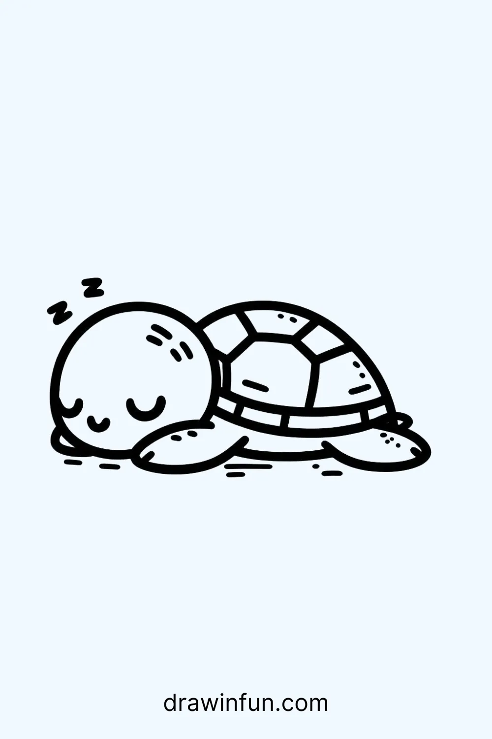 Sleeping Turtle easy drawing