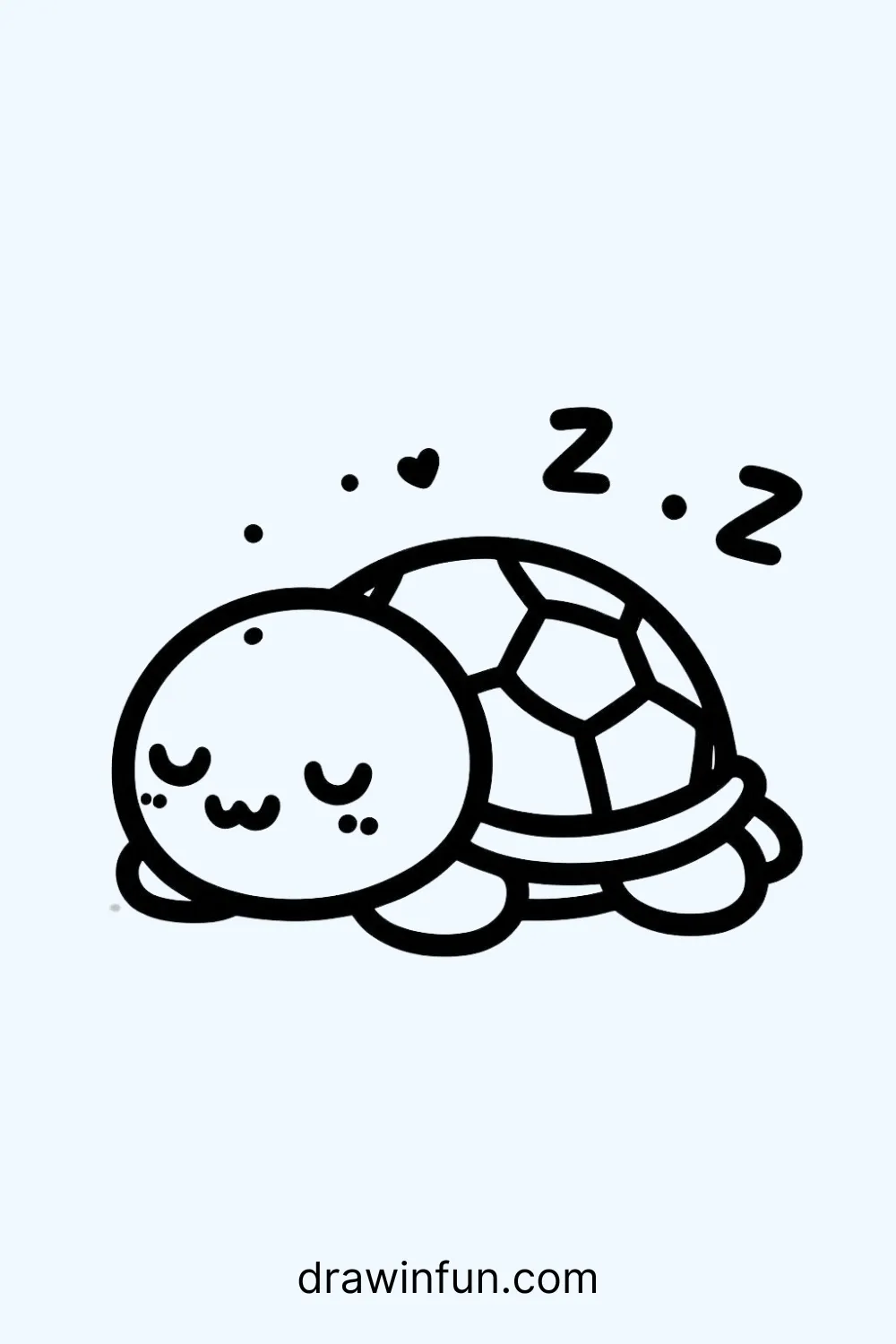 Sleeping Turtle easy drawing