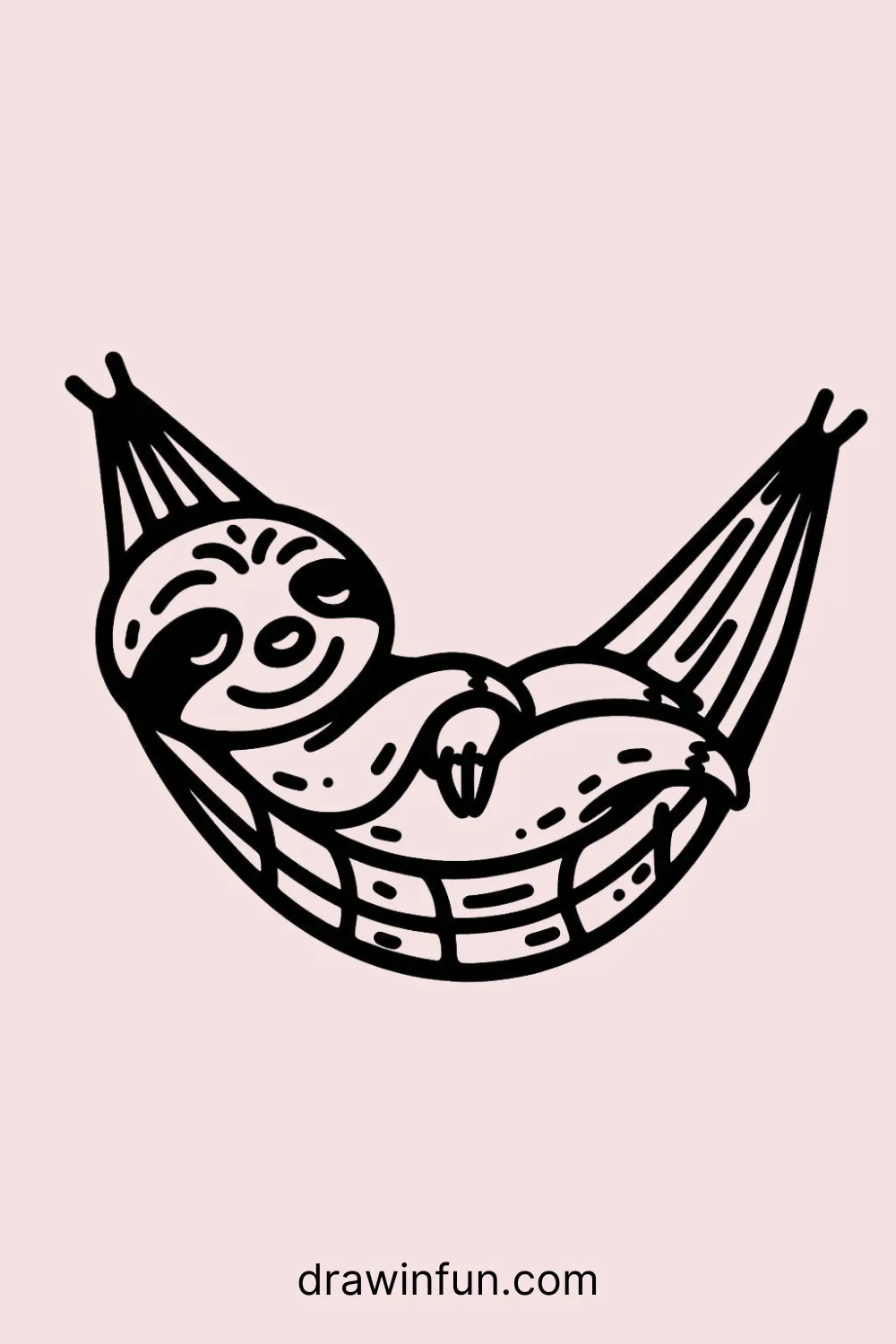 Sloth on a Hammock easy drawing