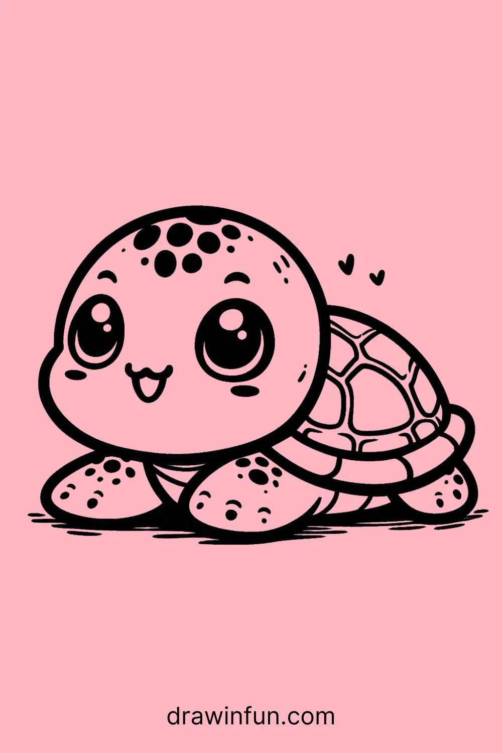 Smiling Turtle easy drawing