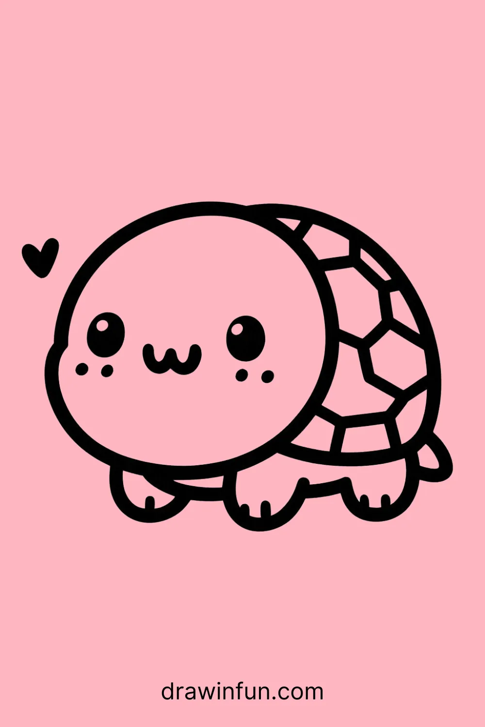 Smiling Turtle easy drawing