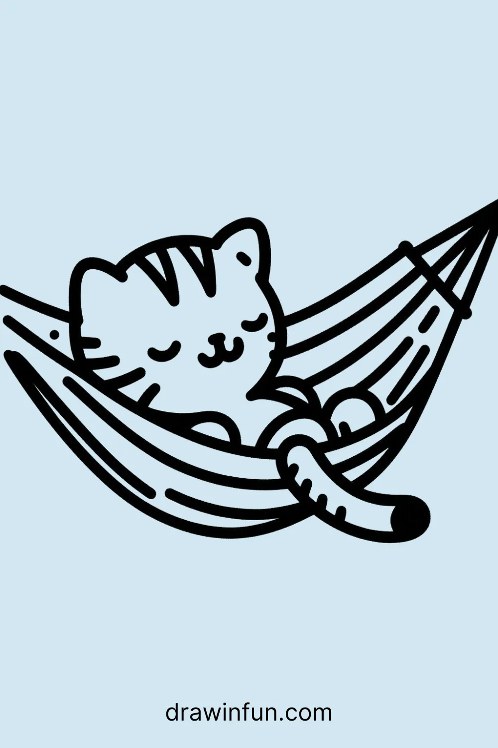 Tiger in a Hammock easy drawing