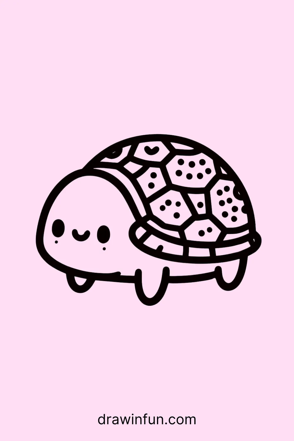 Turtle with a Shell Pattern easy drawing