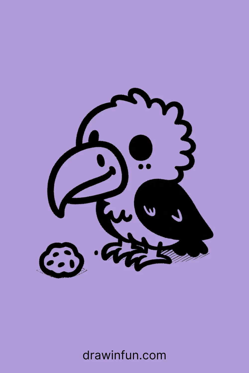 Vulture holding a cookie easy drawing