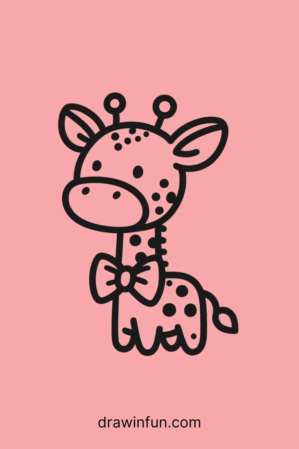 A giraffe wearing a bowtie easy drawing