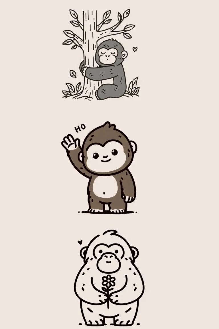 cute gorilla drawing