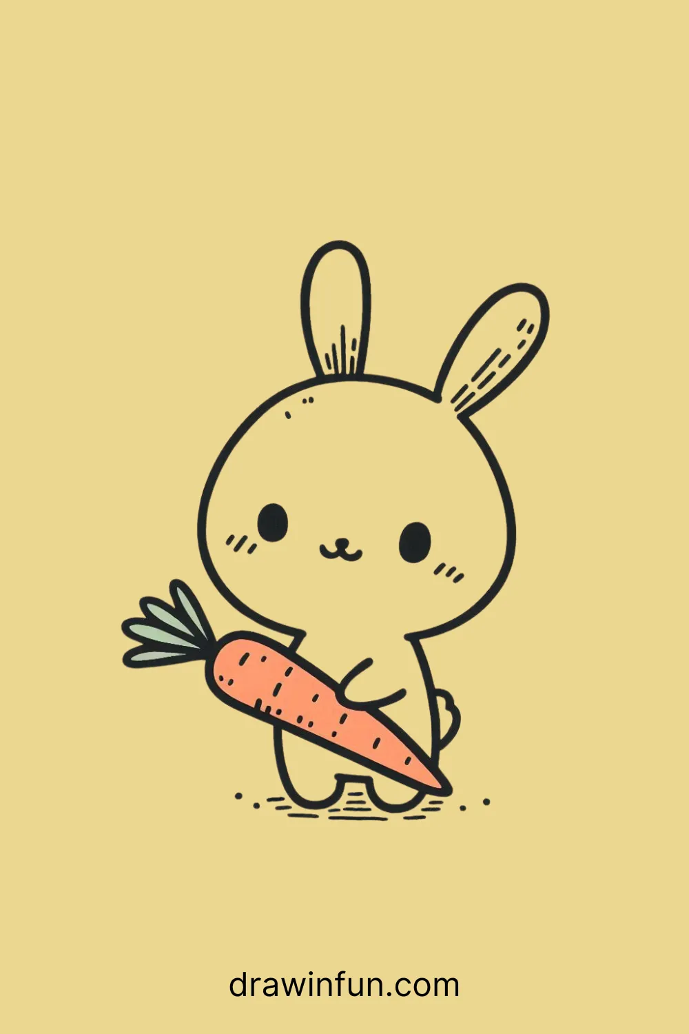 Hare with a Carrot easy drawing