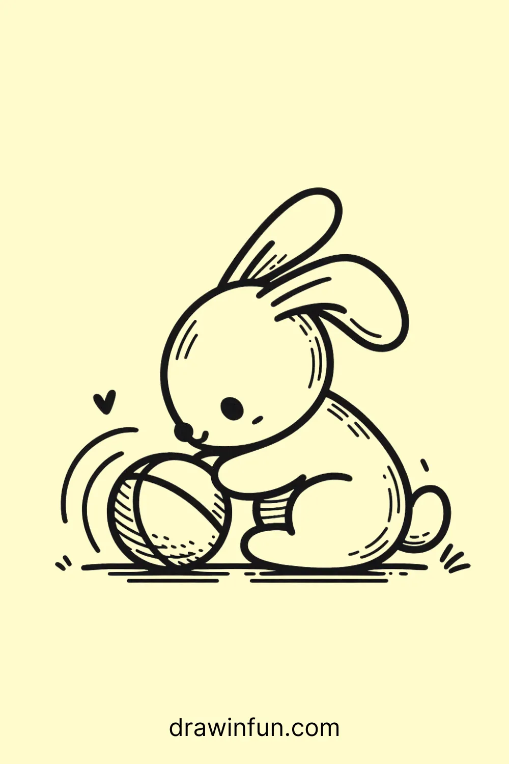 Hare Playing with a Ball easy drawing