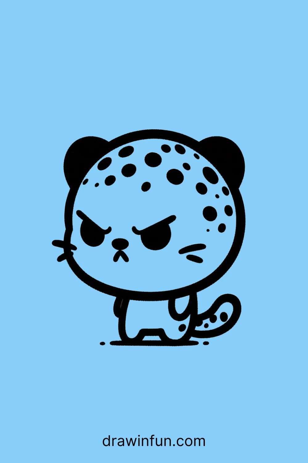 Angry Leopard easy drawing