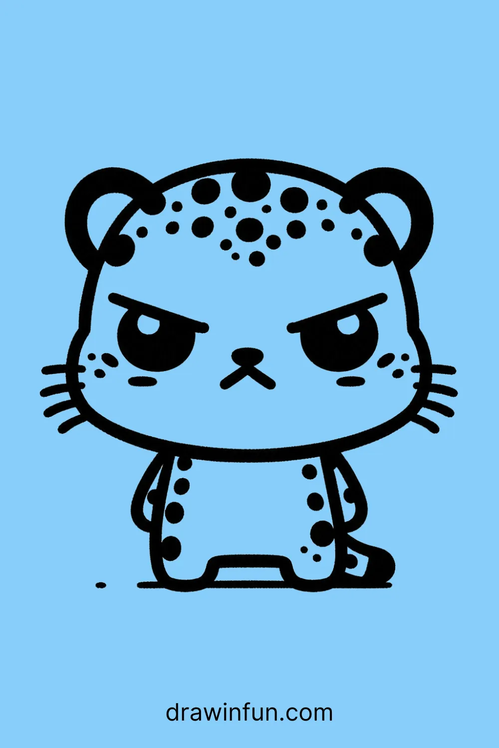 Angry Leopard easy drawing