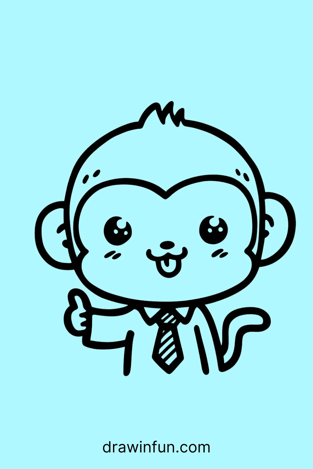 A monkey giving a thumbs up easy drawing