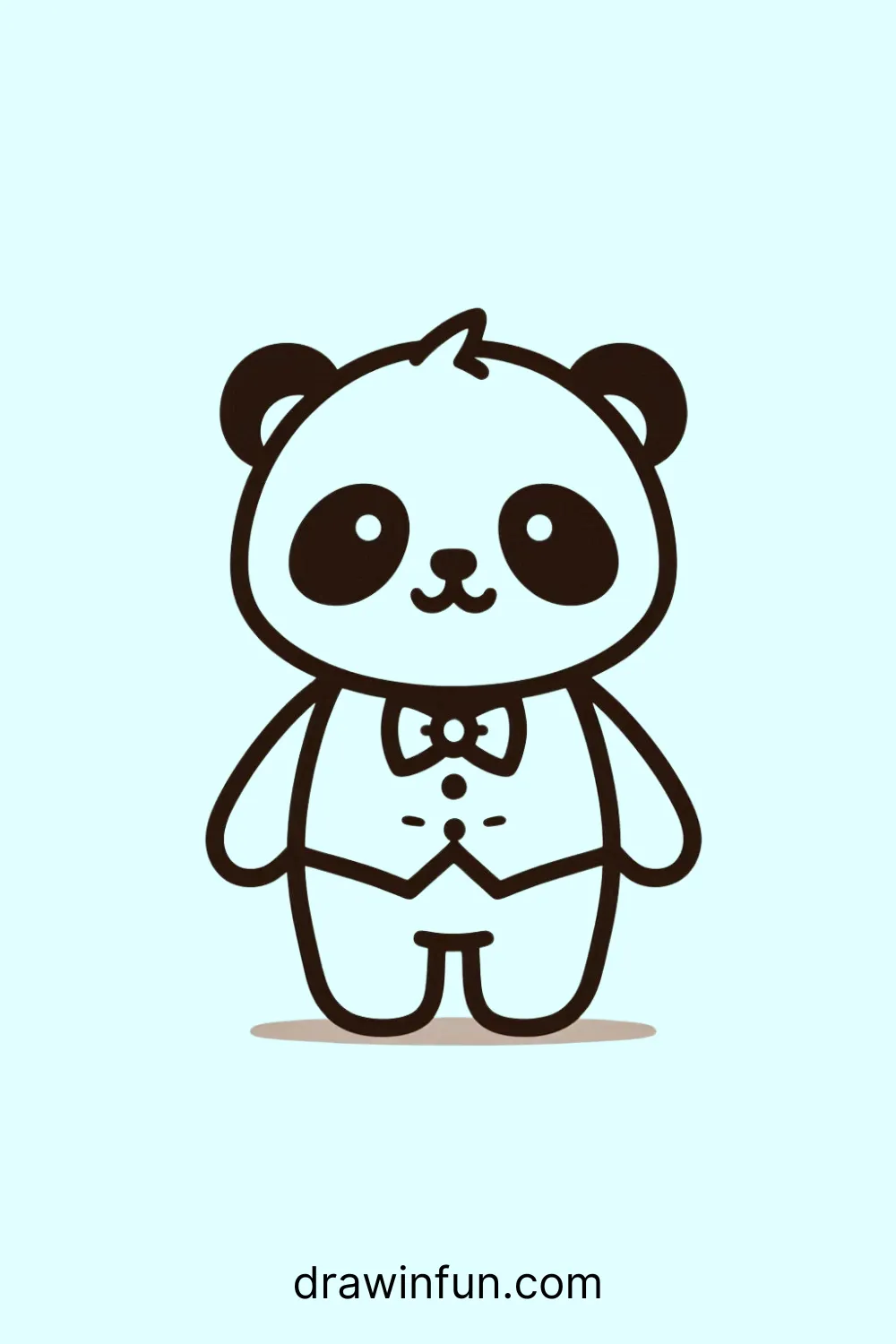 A panda dressed in a tuxedo easy drawing