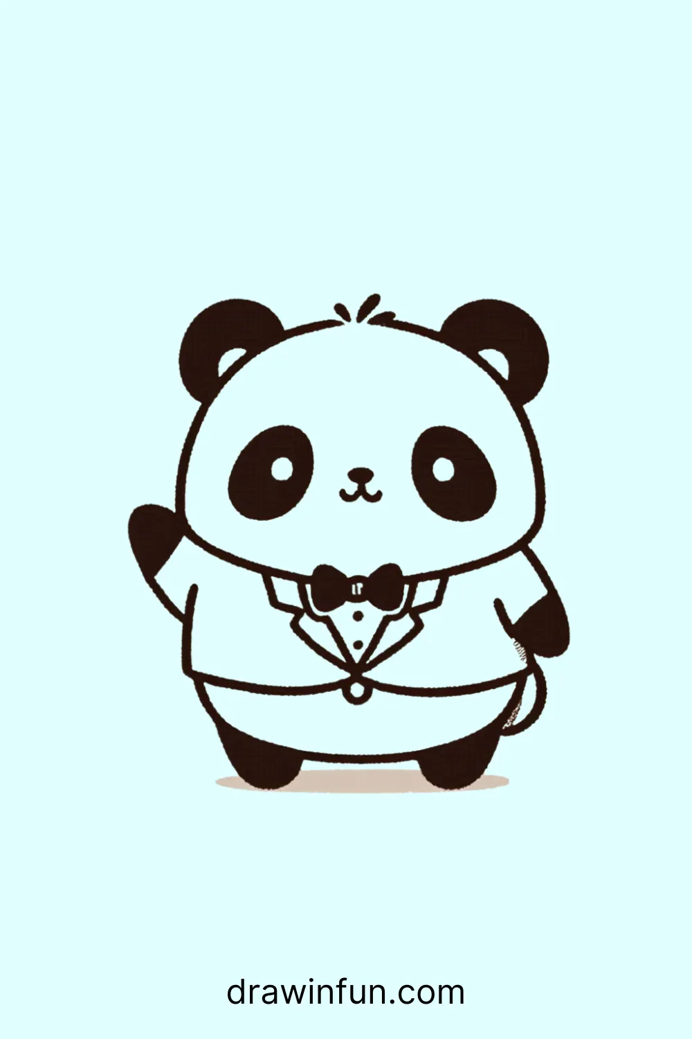 A panda dressed in a tuxedo easy drawing