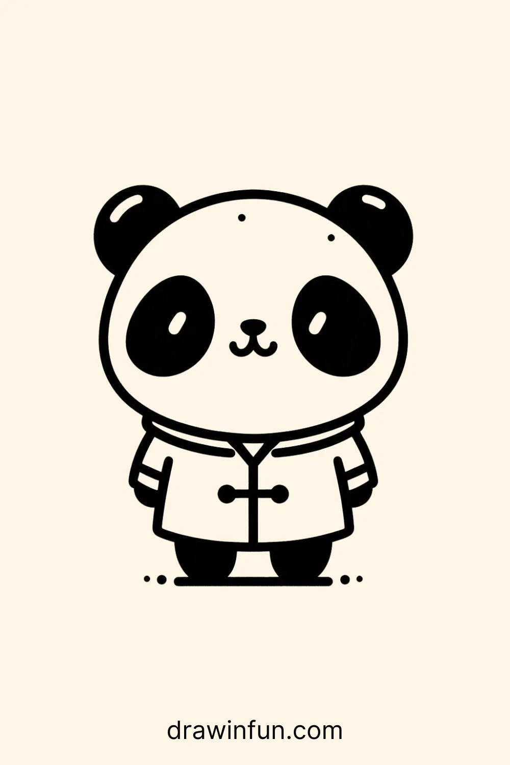 A panda in a little raincoat easy drawing