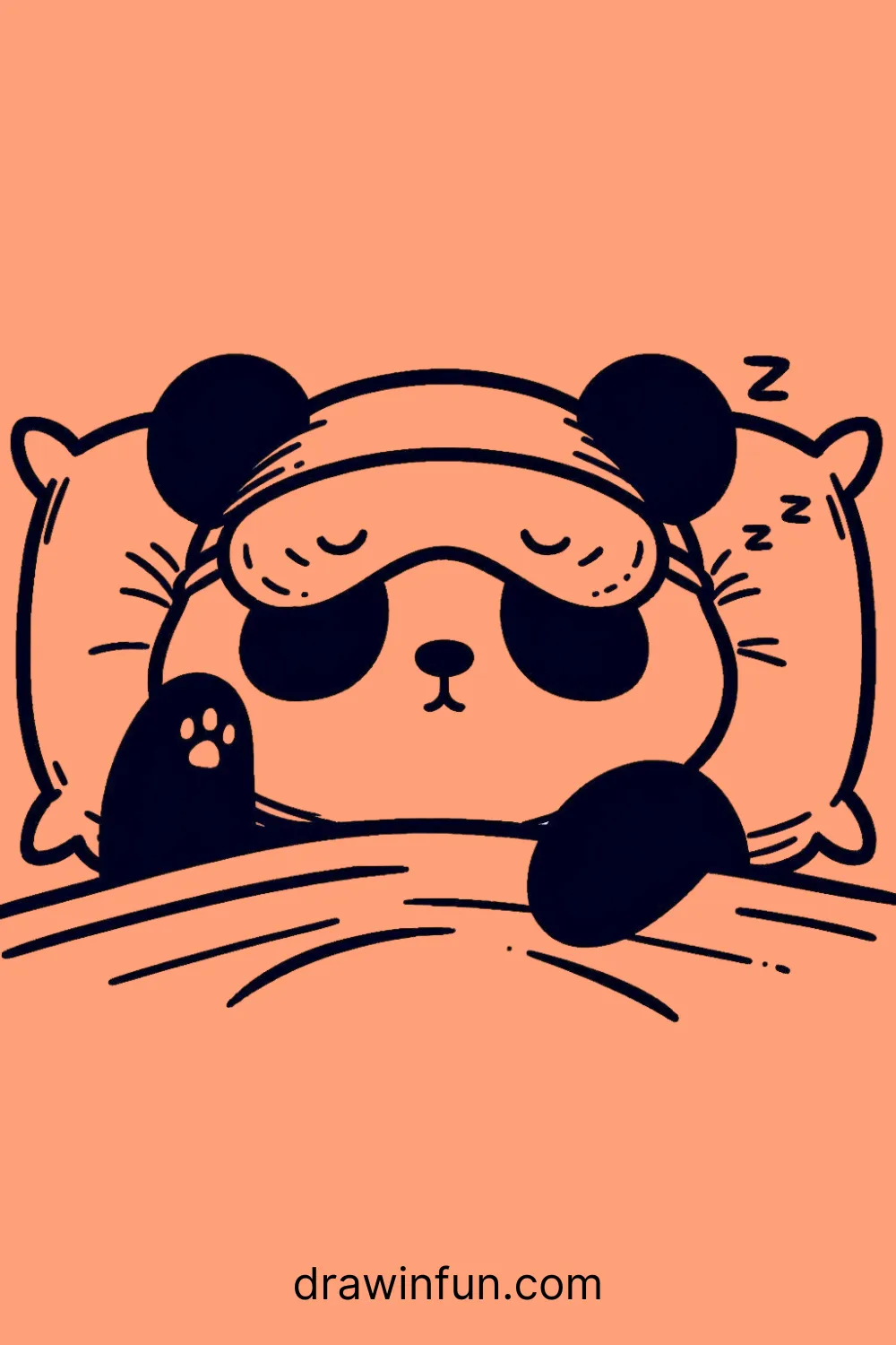 A panda in a sleep mask easy drawing