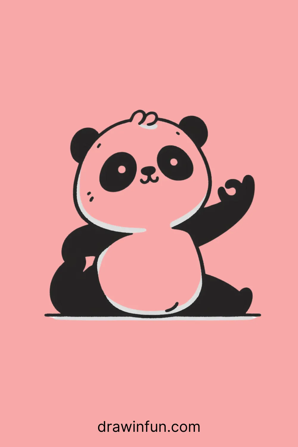 A panda in a yoga pose easy drawing