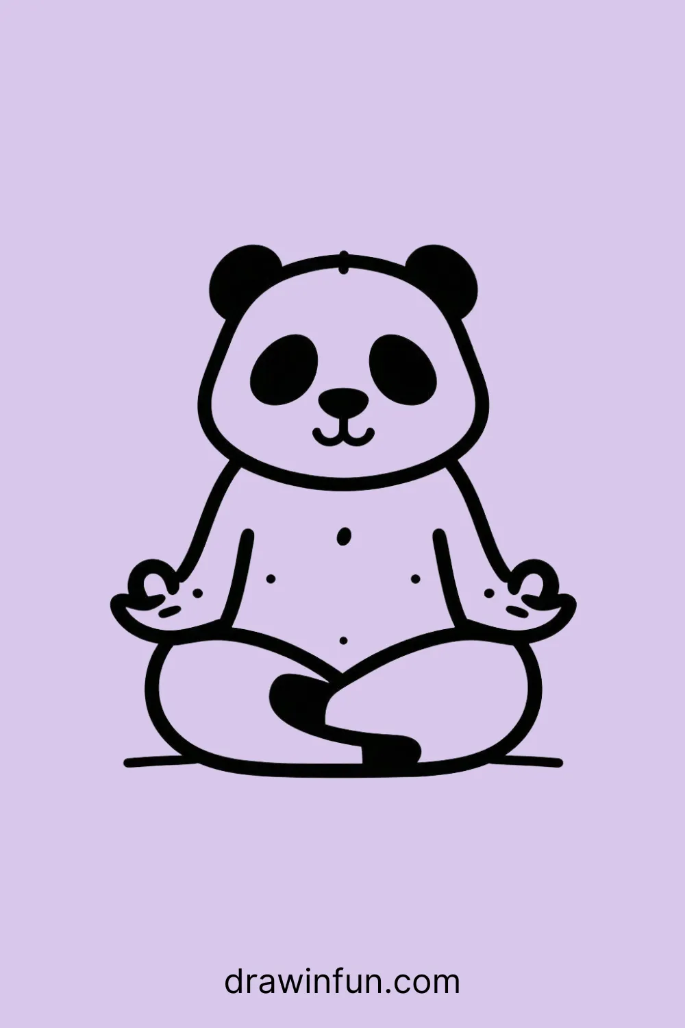 A panda meditating easy drawing