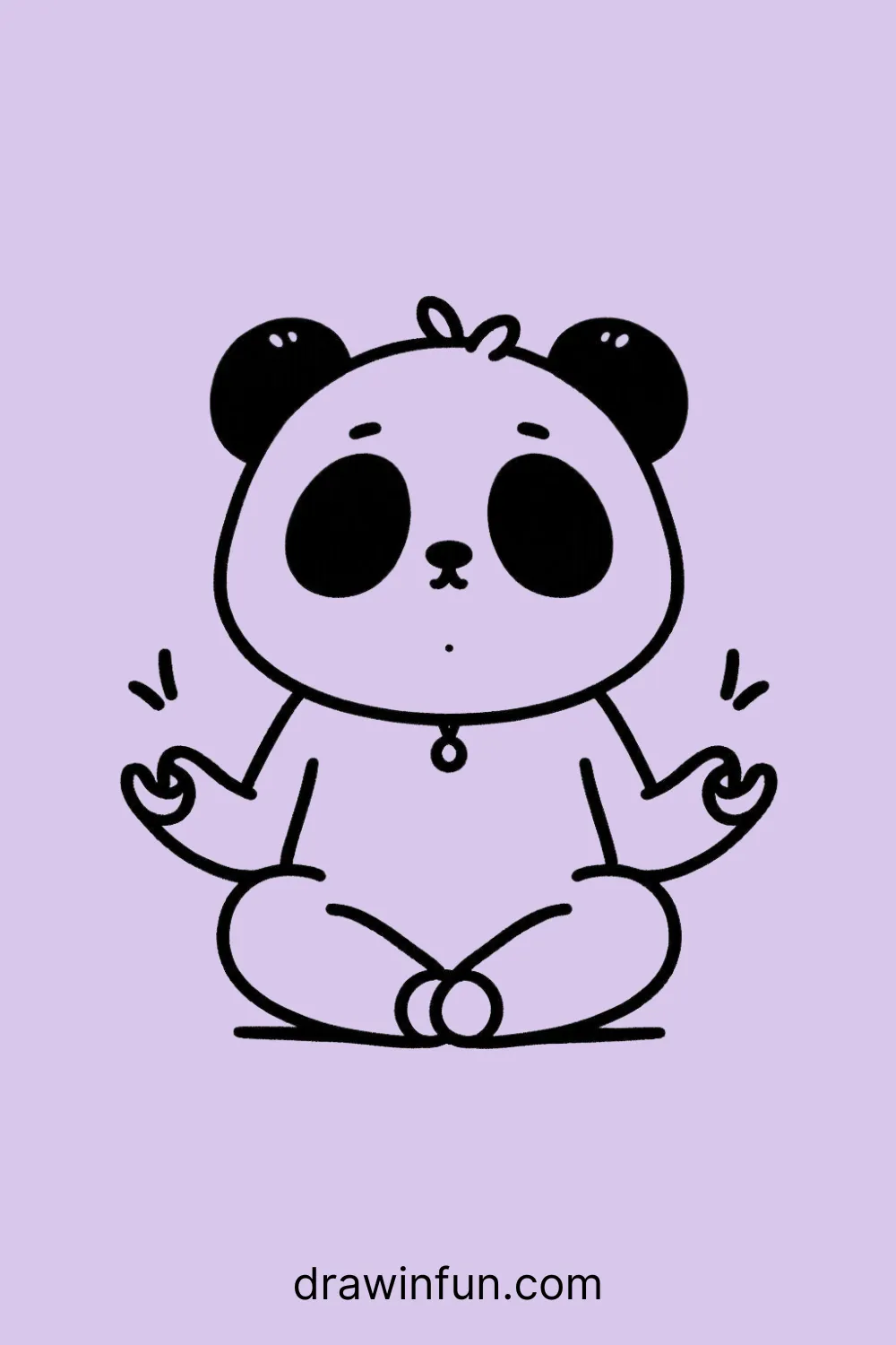 A panda meditating easy drawing