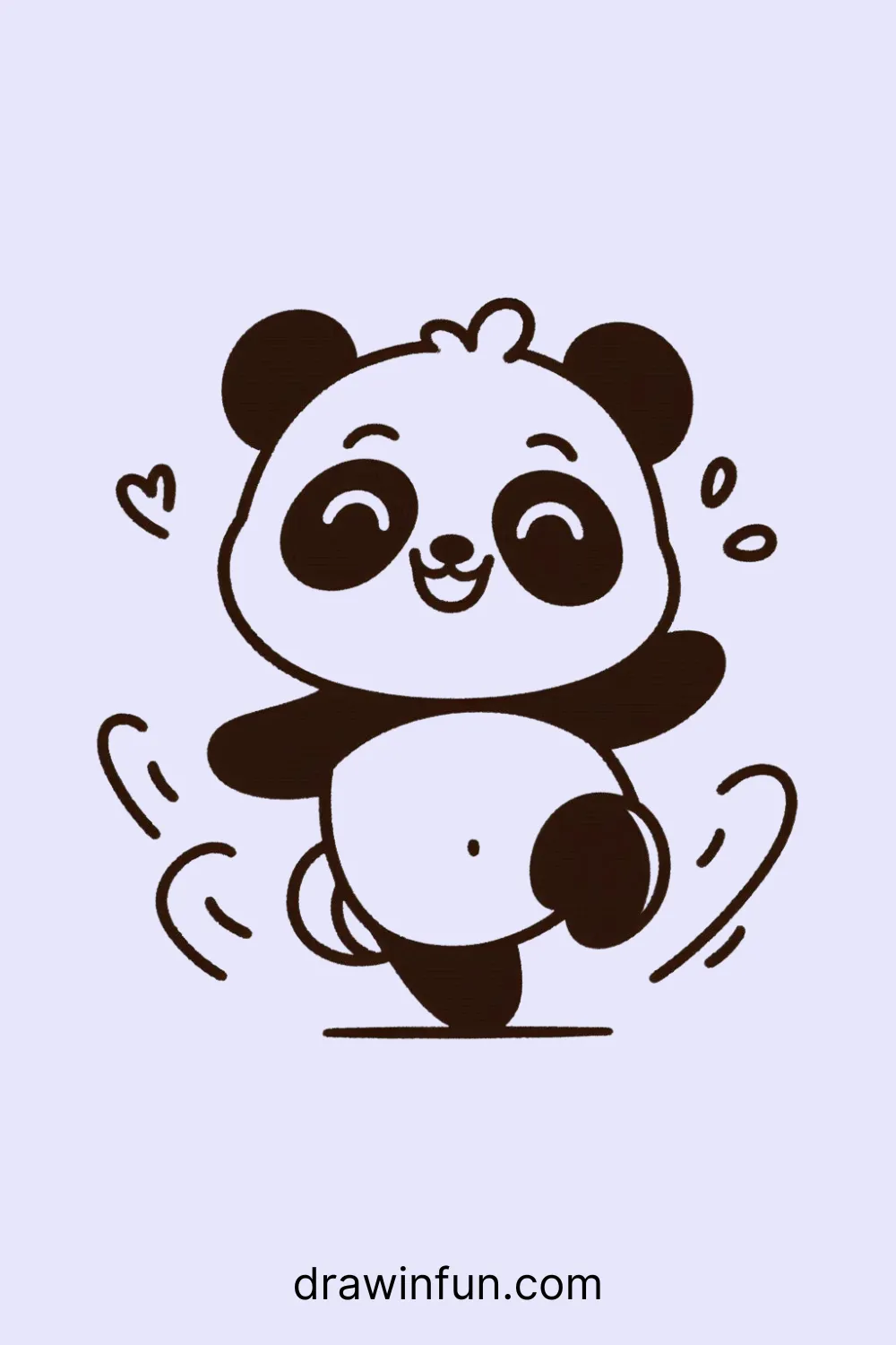 A panda dancing easy drawing