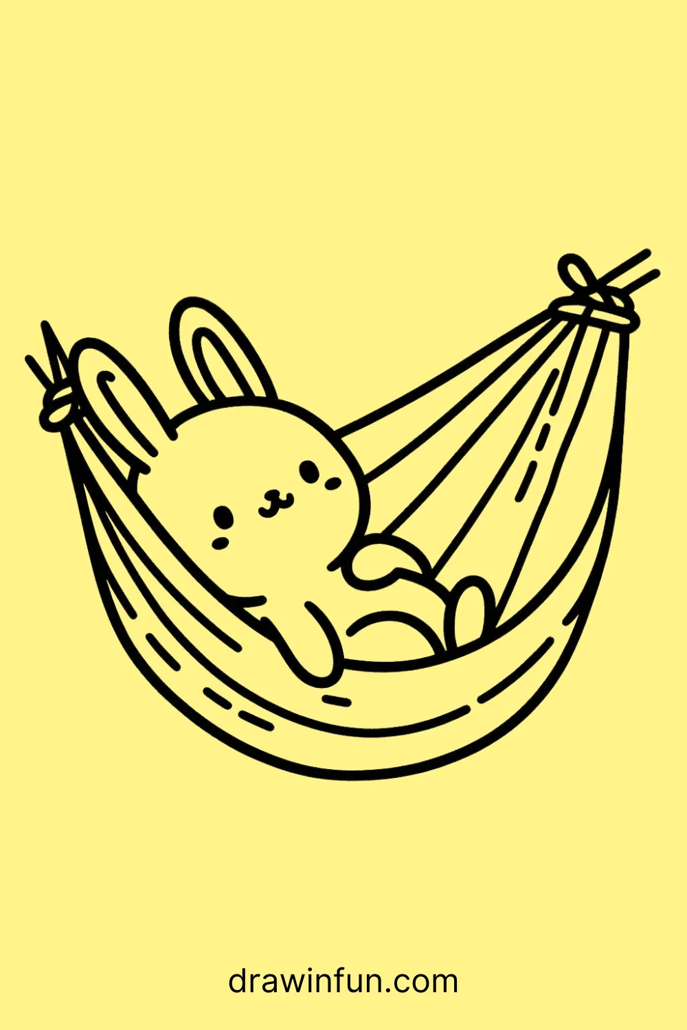 Rabbit in a Hammock easy drawing